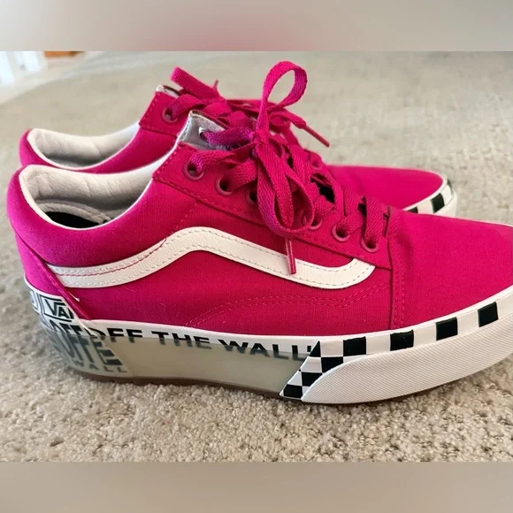 VANS OLD SKOOL STACKED LOGO STACK, CABARET, SIZE 9 WOMENS - Picture 13 of 15